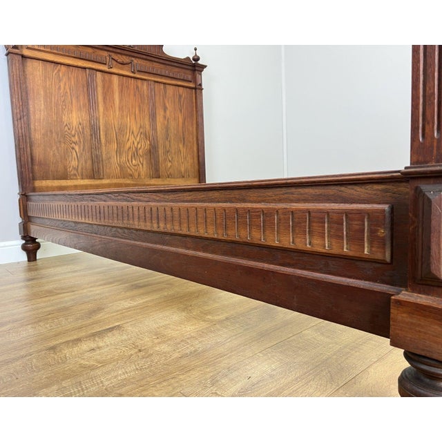 Antique French Style Oak Double Bed Frame For Sale - Image 17 of 18