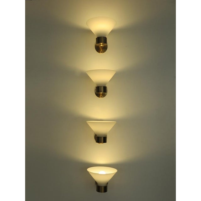 Gold Italian Wall Lamps in Brass and Murano Glass, 1970s, Set of 4 For Sale - Image 8 of 18