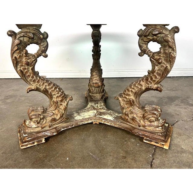 19th C. Italian Giltwood Tripod Table W/ Glass Top For Sale - Image 4 of 18