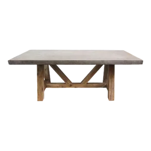 Outdoor Concrete & Wood Dining Table