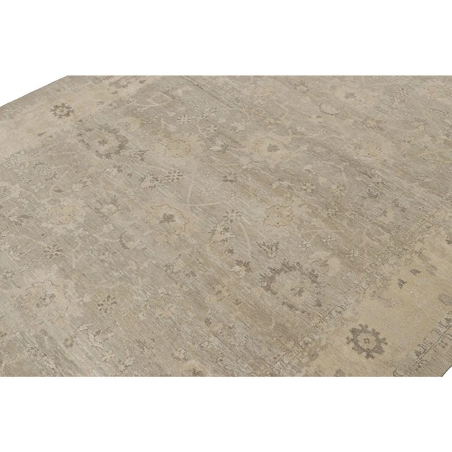 Late 20th Century 2010s Rug & Kilim’s Oushak Style Oversized Rug in Greige With Floral Pattern For Sale - Image 5 of 7