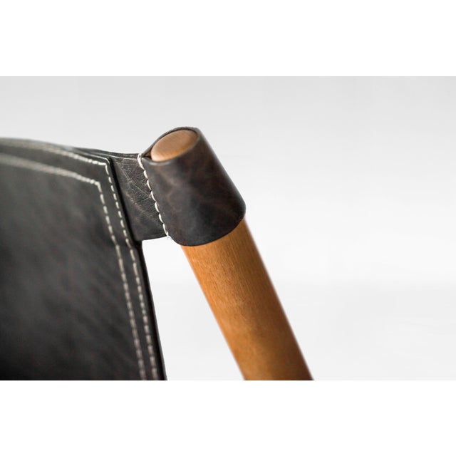 Wood Vintage Scirocco Safari Lounge Chairs in Black Leather and Wood by Arne Norell for Arne Norell AB, 1960s, Set of 2 For Sale - Image 7 of 9