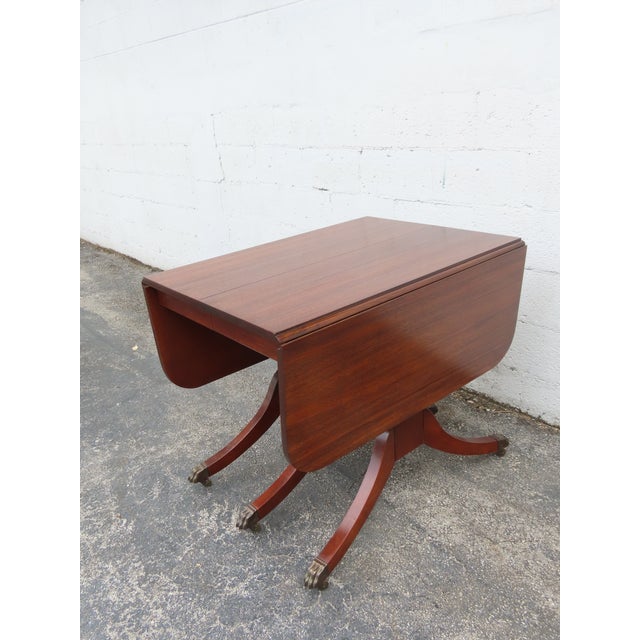 Raddock 1940s Mahogany Drop Leaf Dining Table With 2 Leaves and Two Chairs 6371 For Sale - Image 12 of 18