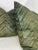 Chevron Embossed Velvet in Green 22" Pillows-A Pair For Sale - Image 4 of 5