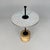 Italian Modern Round Side Table in Metal, Formica and Travertine, 1980s For Sale - Image 4 of 16