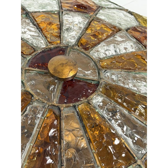 Large Murano Glass 6-Light Ceiling Lamp in the style of Poliarte, 1970s For Sale - Image 6 of 12