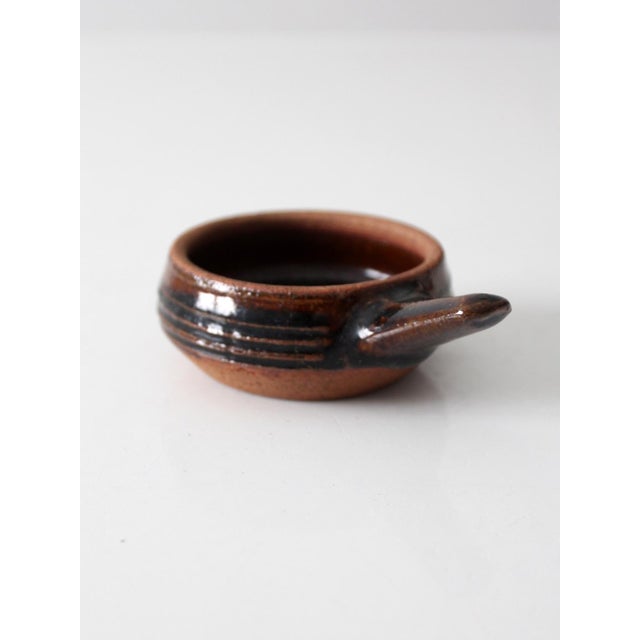 Vintage Handmade Studio Pottery Handled Bowl For Sale - Image 9 of 11