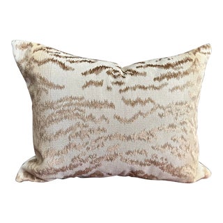 Cowtan and Tout Rajah Lumbar Down Pillow in Tiger Animal Print Iconic Tan - 14x18 For Sale