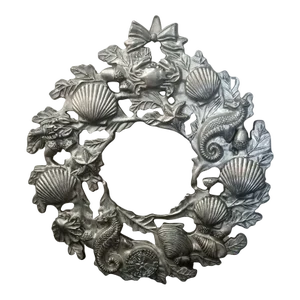 Pewter Nautical Theme Round Wreath