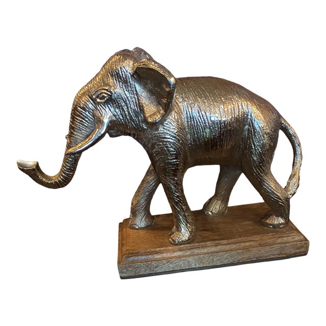 Silver Plated Metal Elephant For Sale