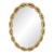 Oval Gold Leaf Gilt Pie Crust Style Frame Wall Mirror Mid Century Modern MINT For Sale