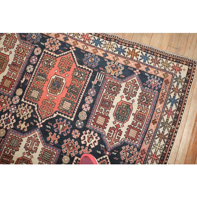 Folk Art Large Antique Zabihi Collection Caucasian Tribal Rug For Sale - Image 3 of 12