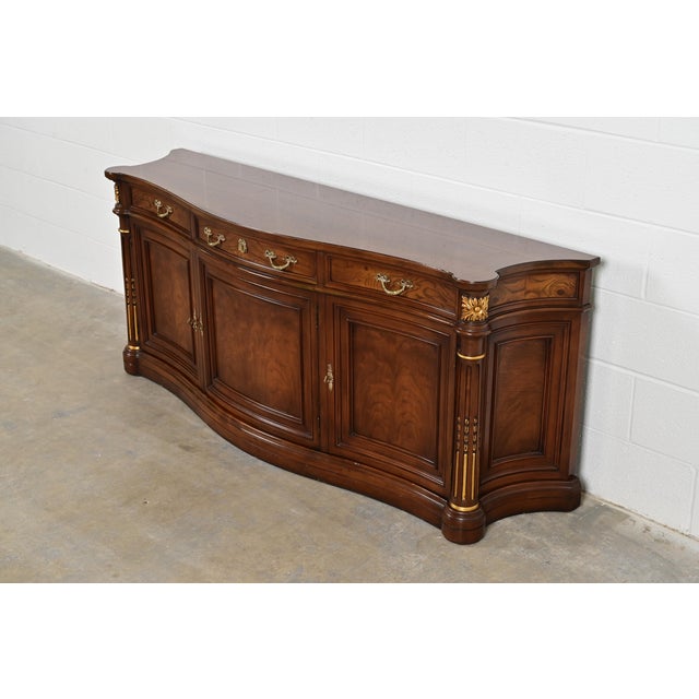 French Karges French Regency Louis XVI Carved Walnut and Parcel Gilt Sideboard or Bar Cabinet For Sale - Image 3 of 13