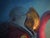 Expect Darkness to Surround You One Day by Andreas Claussen | Oil on canvas Astronaut in a flamingo float holding a candle For Sale - Image 4 of 5