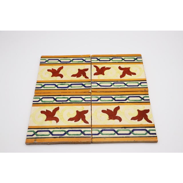 Mediterranean 19th Century Set of Four Mediterranean Large Tiles, Portuguese For Sale - Image 3 of 13