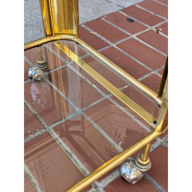 Vintage Two-Tier Bar Cart With a Tubular Brass For Sale In San Francisco - Image 6 of 11