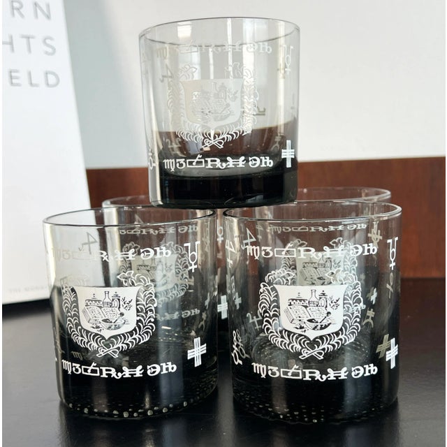 1960s Vintage Mid Century Pharmacy Rx Whiskey Rocks Cocktail Glasses - Set of 5 For Sale - Image 5 of 7