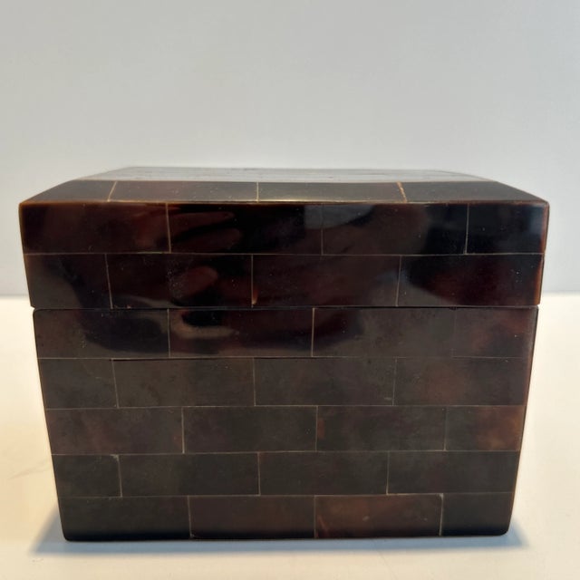 Traditional Maitland Smith Penshell Box With Brass Detail For Sale - Image 3 of 9