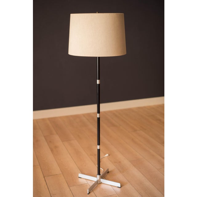 Mid-Century Modern Mid Century Modern Black Metal and Aluminum Floor Lamp For Sale - Image 3 of 11