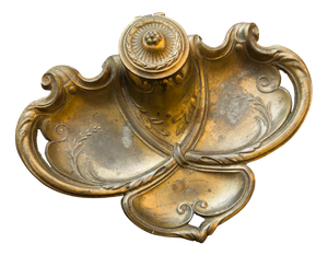 Napoleon III Rococo Inkwell from Gilt Brass, 1800s