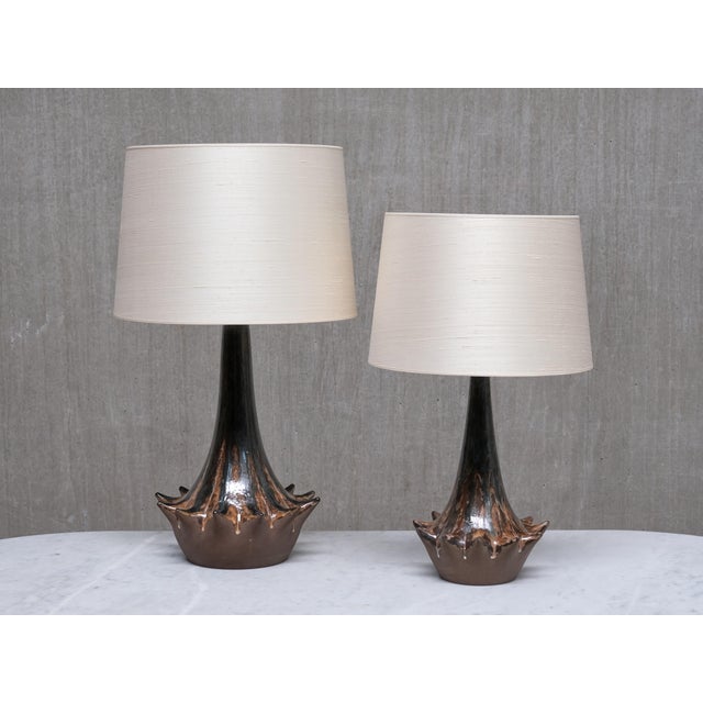 Sculptural Glazed Ceramic Table Lamp from Niels Preben Larsen, Denmark, 1967 For Sale - Image 10 of 12