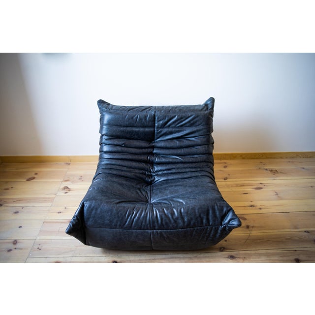 Black Togo Living Room Set in Dubai Leather by Michel Ducaroy for Ligne Roset, Set of 5 For Sale - Image 14 of 18