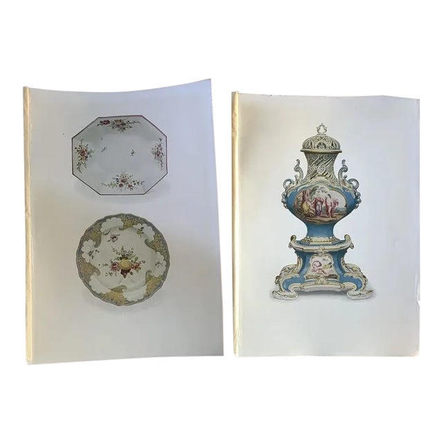 1921 Porcelain Book Illustrations - Set of 2 For Sale