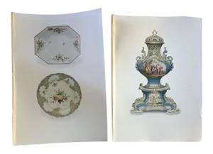 1921 Porcelain Book Illustrations - Set of 2