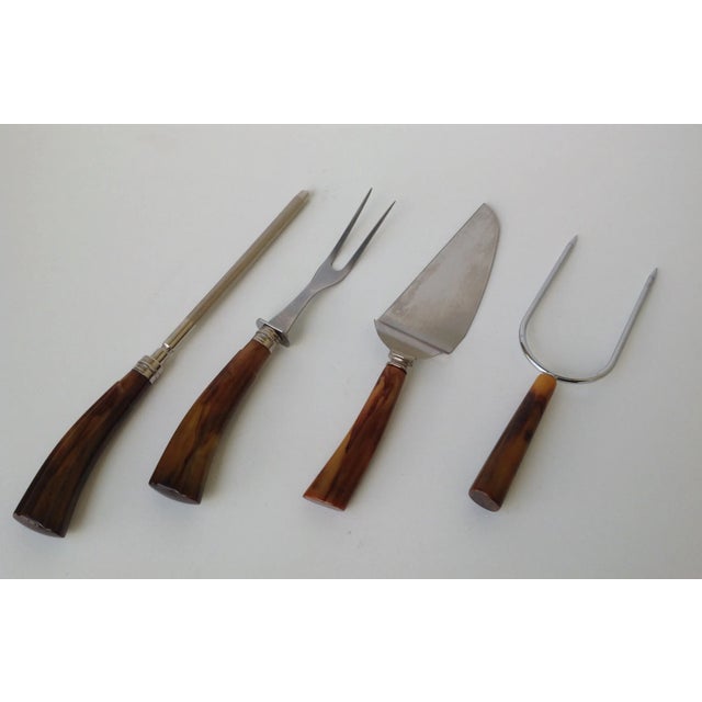 Mid-Century Modern Vintage Mid-Century Bakelite Handled Server Pieces - Set of 4 For Sale - Image 3 of 11