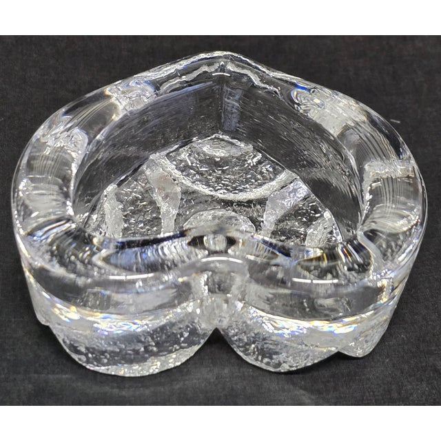 Beautiful Heart Shaped Heavy Molded Fine Crystal Small Dish For Sale - Image 9 of 12