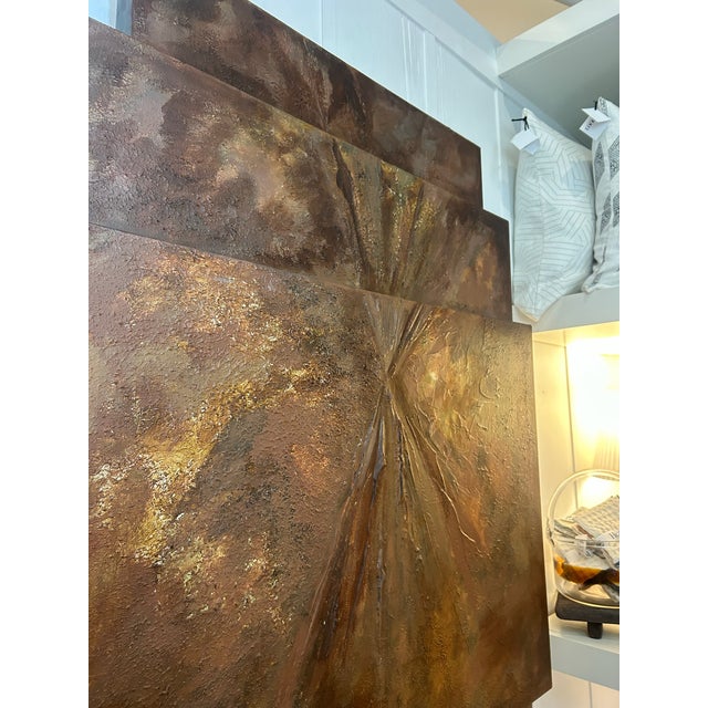 Textile Late 20th Century Large Layered Abstract Canvas Wall Art For Sale - Image 7 of 10