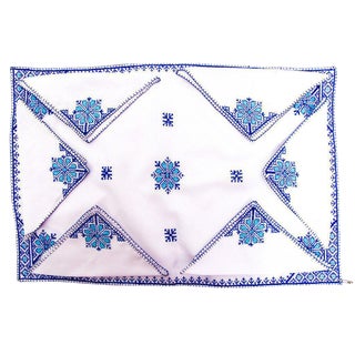 Fez Tray Needlepoint Linen & Napkins - Set of 7 For Sale