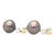 Metal Black Pearl With Fancy Yellow & White Lily Cut Diamond Drop Earrings For Sale - Image 7 of 8