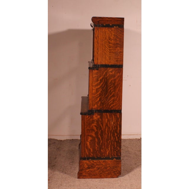 Waterfall Bookcase in Oak from Globe Wernicke For Sale - Image 10 of 11