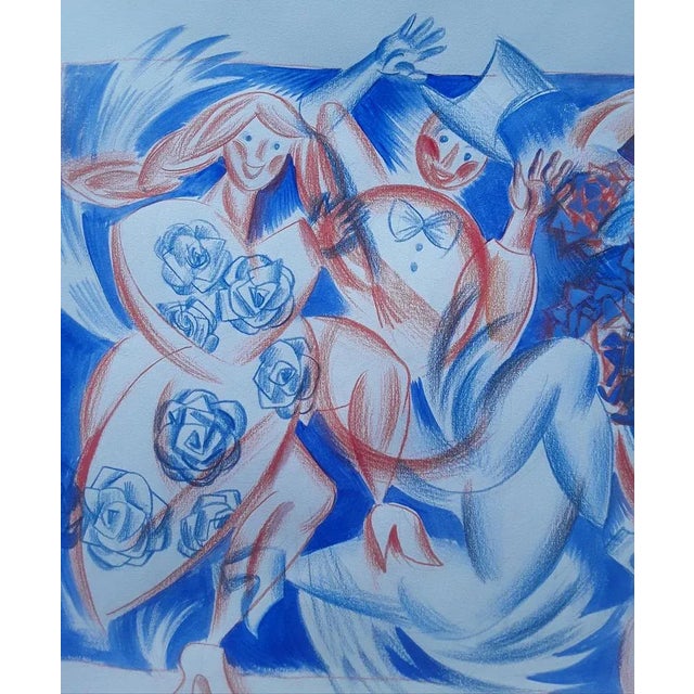 Veronika Issaeva-Agenos, So We Dance, Gouache and Pencil on Paper For Sale - Image 4 of 5