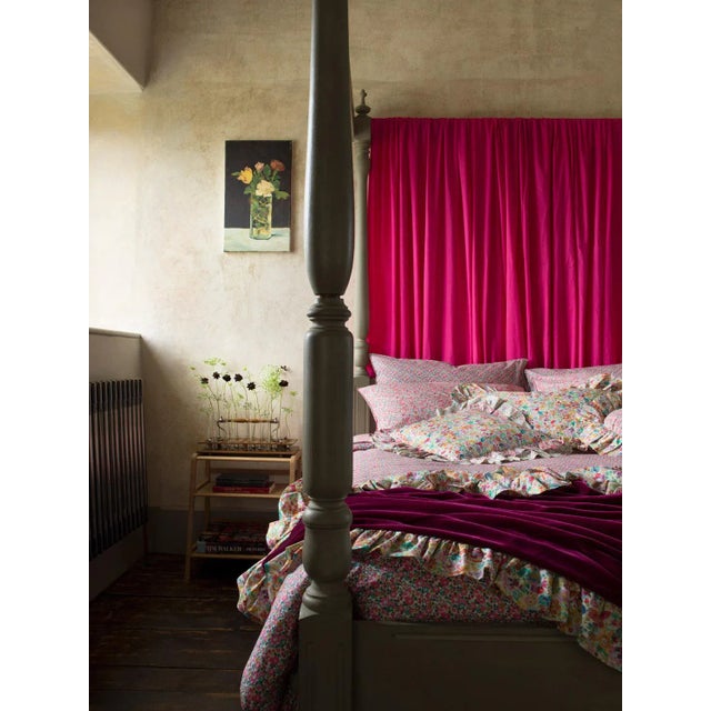 Piped Edge Pillowcase Made With Liberty Fabric Wiltshire Pink For Sale - Image 4 of 6