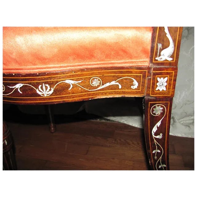 Set of Four 4 Antique Italian Inlaid Rosewood Side Chairs Circa 1830 For Sale - Image 12 of 12