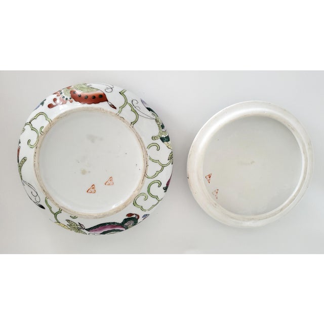Vintage Chinese Ceramic Box With Butterflies For Sale - Image 9 of 9