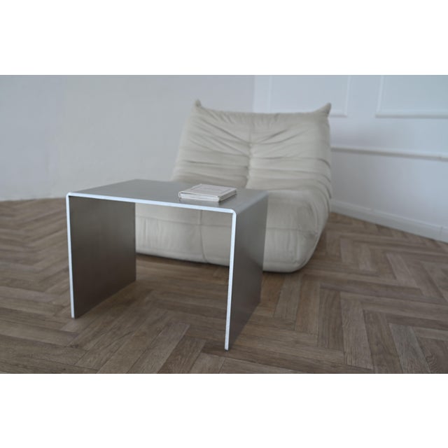 Brushed Aluminum Side Table by Veliento For Sale - Image 14 of 16