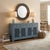 Asian Gray Shutter Doors Hardware Sideboard Credenza Console Cabinet For Sale - Image 10 of 11