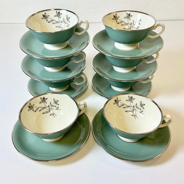1970s Vintage Hollywood Regency Art Nouveau Lenox Kingsley China Dinnerware - (8) 5 Pc Place Settings - 40 pcs For Sale - Image 17 of 17