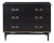 Tommi Parzinger Style 4-Drawer Dresser in Ebony Lacquer & Brass Pulls For Sale