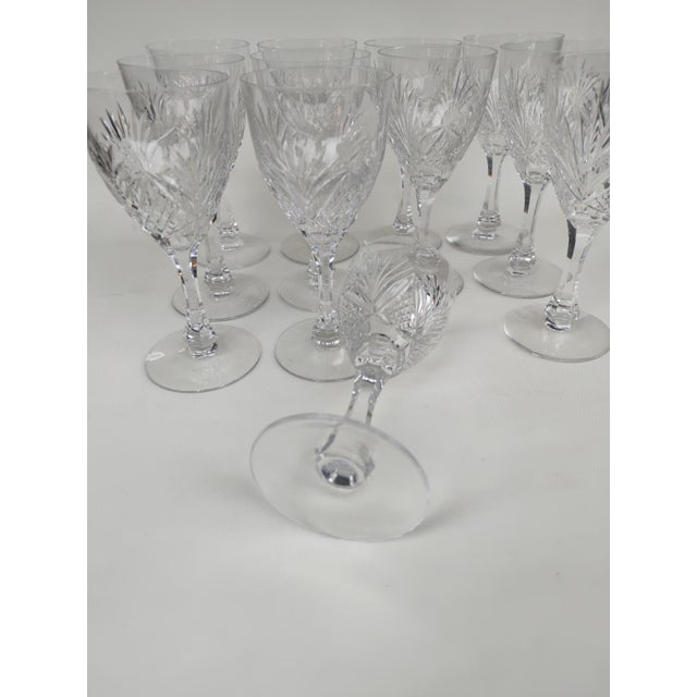 Large Crystal Glasses with Moselle Pattern from Saint Louis, 1930s, Set of 12 For Sale - Image 8 of 9