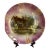 Antique Franz Anton Mehlem Bonn Germany 11" Diameter Porcelain Decorative Plate Scallop Edges Landscape Scene For Sale