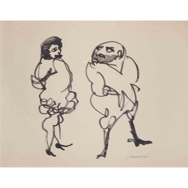 Black marker drawing realized my Mino Maccari in 1950s. Hand signed lower right. Very good condition. This piece is...