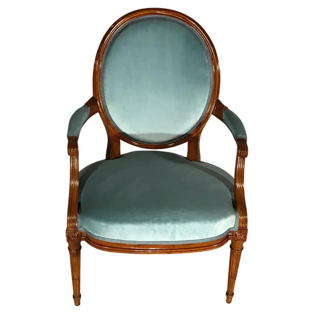 Set of 4 Louis XVI Style Armchairs, France 1830 For Sale - Image 4 of 6