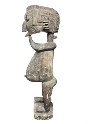 1980s Vintage Life-Sized Carved African Fertility Statue