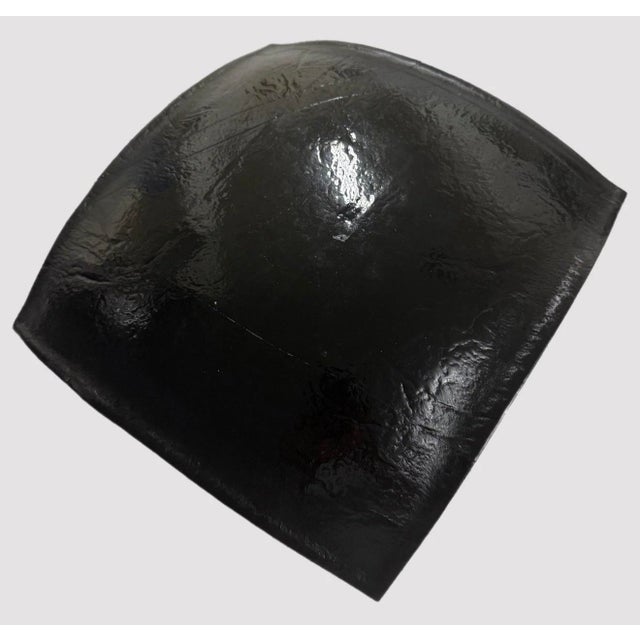 Hand Crafted Iridescent Blue Glass Platter With Dragonfly Square 10in Excellent condition no damages Not signed as I can...