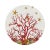 2020s Coral Reef Vegan Leather Round Pebble Placemat, White Red, Set of 4 For Sale - Image 5 of 5