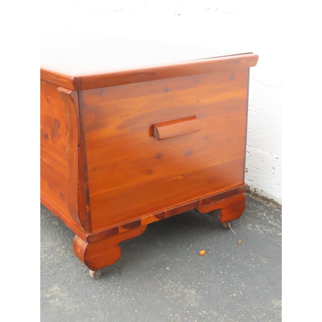 Early 1900s Solid Cedar Hope Chest Blanket Trunk Bench 6658 For Sale - Image 9 of 16